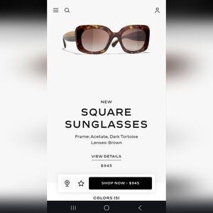 CHANEL Dark Tortoise Square Sunglasses with Brown Lenses